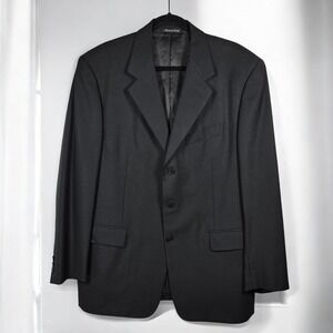PAL ZILERI Men's Black Super 120s Wool Blazer Suit Jacket Size 52R Made in Italy